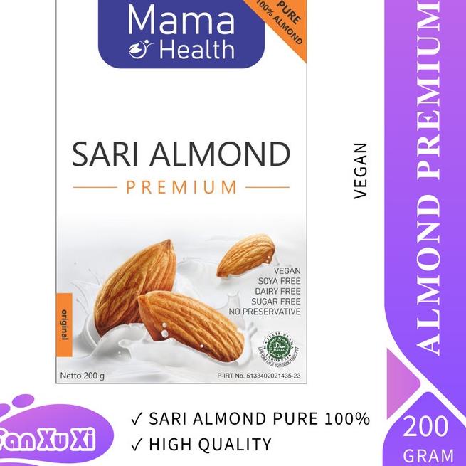 

✓ Mama Health SARI ALMOND PREMIUM Pure 100% + VEGAN + Sugar Free + Gluten Free + Dairy Free + Bubuk Almond Murni