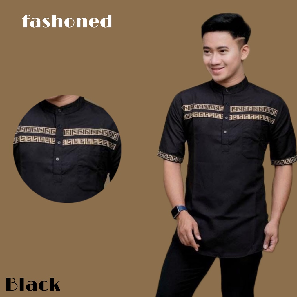 Baju Lebaran Pria Kemeja Kurta FF Baju Koko Lebaran Kemeja Pendek Polos Kemeja Idul Fitri Kemeja Cowo Baju Muslim Kemeja Pria Lengan Pendek Baju Pengajian Pria