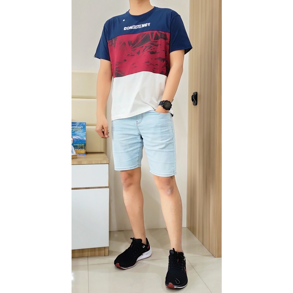 SIR SUNDAY 3 Tone Kaos Oblong Pria Cotton Combed Cowok Size L , XL