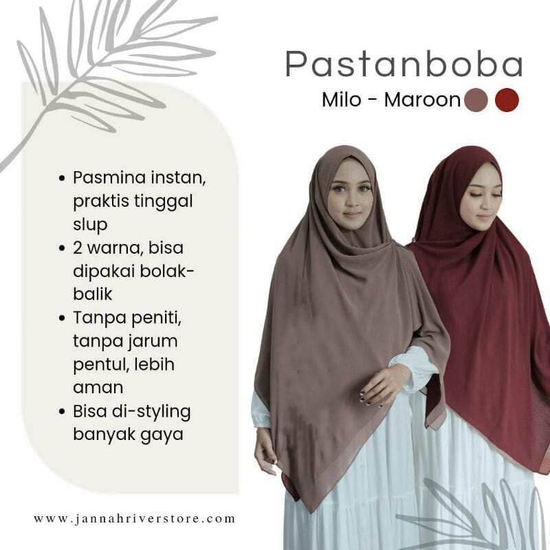 Hijab Pastan BOBA KANCING Ceruty Premium Babydoll