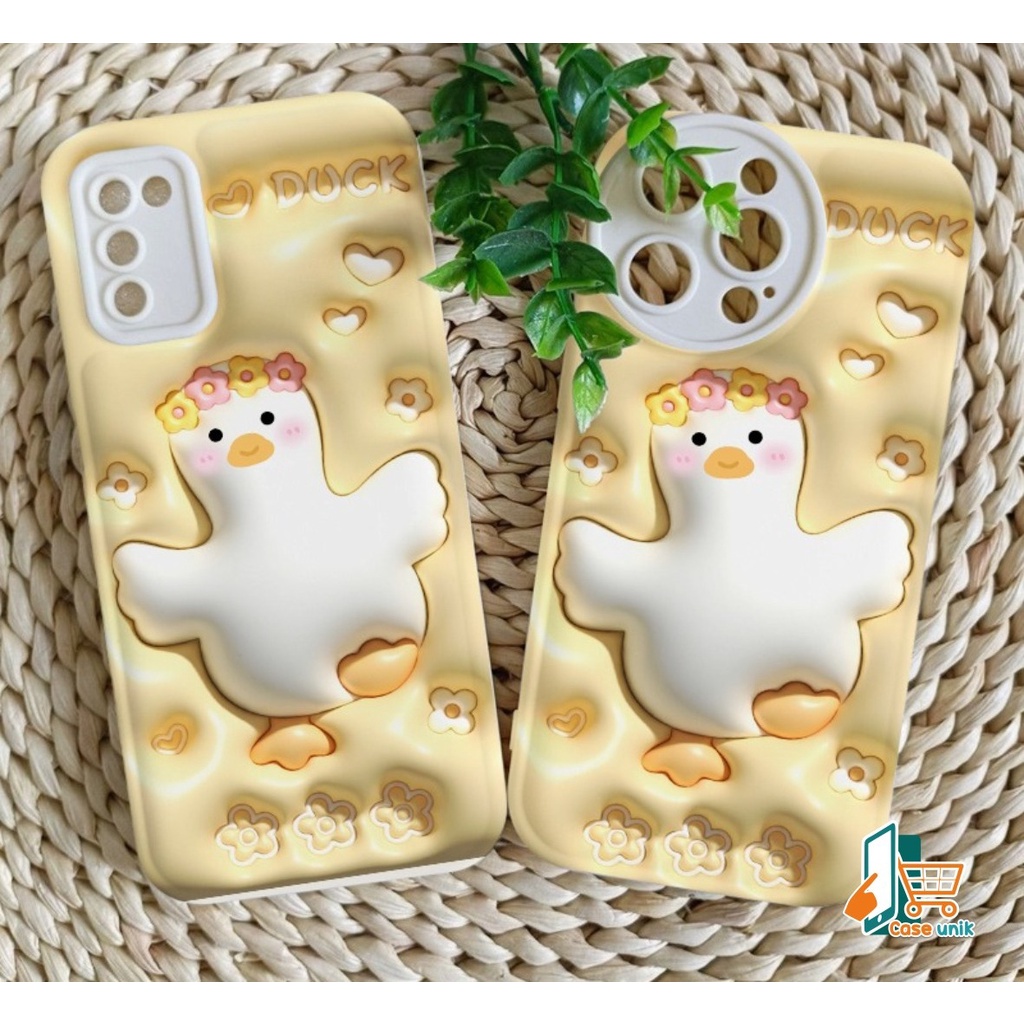 SS148 SOFTCASE MOTIF AKSEN 3D YELLOW CUTE DUCK FOR OPPO A1K A3S A5S A7 A12 A11K A15 A15S A16 A16S A16K A16E A17 A17K A8 A31 A9 A5 A37 NEO 9 A52 A92 2020 A53 A54 A55 A57 2022 A77S A39 A57 CS5420