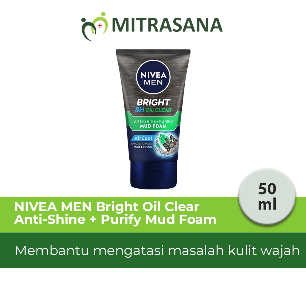 Nivea Men BRIGHT OIL CLEAR ANTI SHINE + PURIFY MUD Facial Foam 100ML