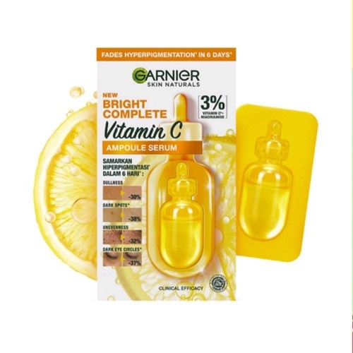 GARNIER BRIGHT COMPLETE VIT C AMPOULE SERUM 1,5ML  SACHET ECER