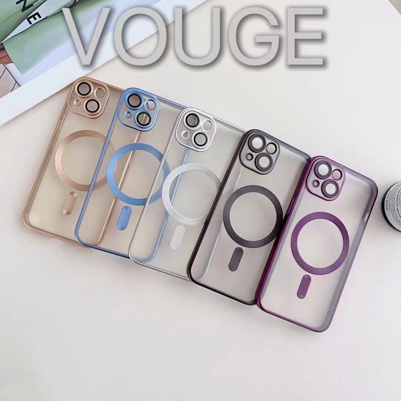 IPHONE Plating Magsafe Matte Phone Case Kompatibel Dengan Iphone14 13 12 11 Pro Max Pencegah Jatuh Dilengkapi Dengan Film Lensa Casing Jaring Tahan Debu