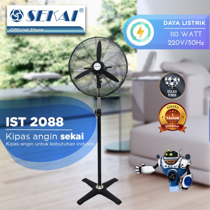 Sekai Stand Industrial Fan Kipas Angin Berdiri Industri 20 inch IST - 2088