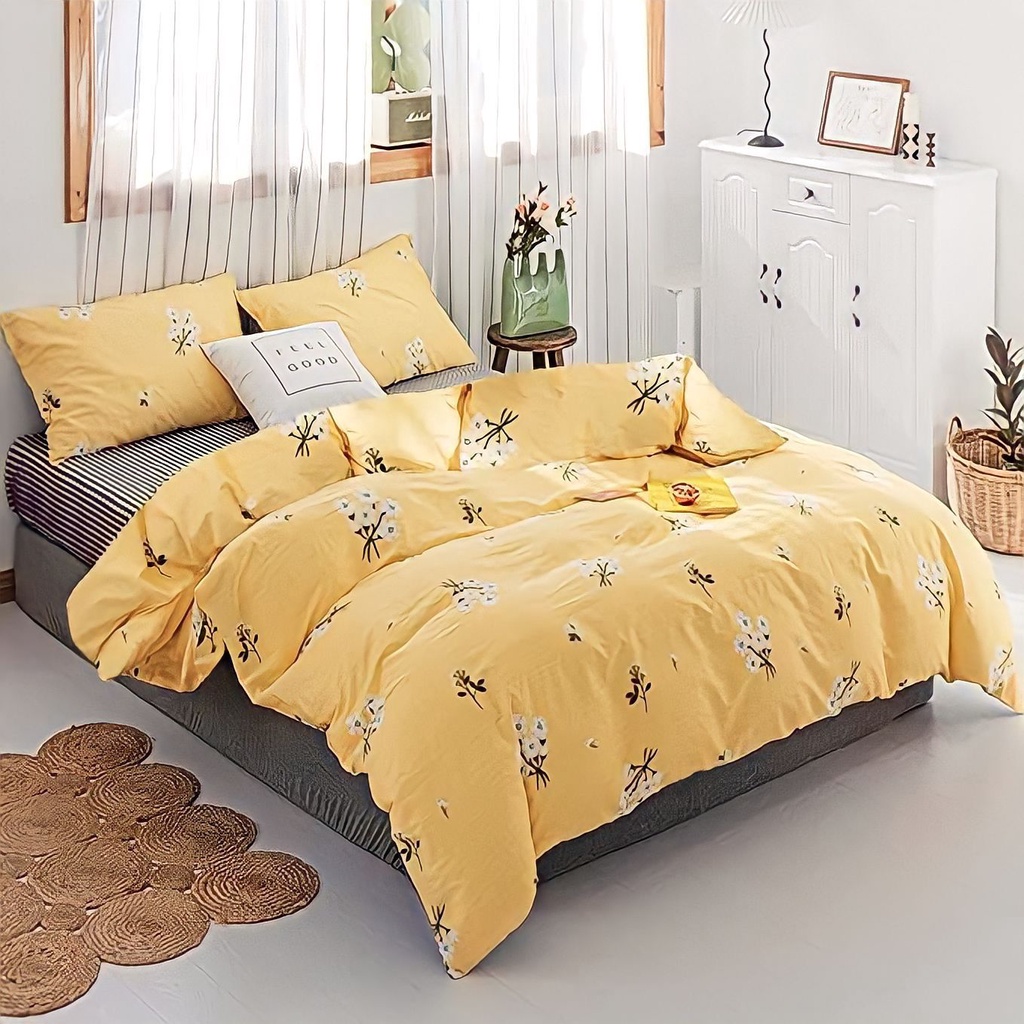 SPREI Set Katun ANTI GESER Home Industri Motif Kotak / COD SPREI / SPREI KOTAK EMILY MOTIF KOREA / SPREI KARAKTER MOTIF ANAK