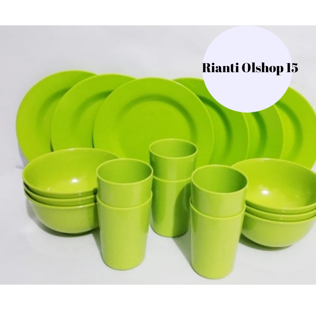 1 SET PERALATAN MAKAN PIRING MANGKOK GELAS BAHAN MELAMIN TEBAL ASLI SINGA SINGI FOODGRADE