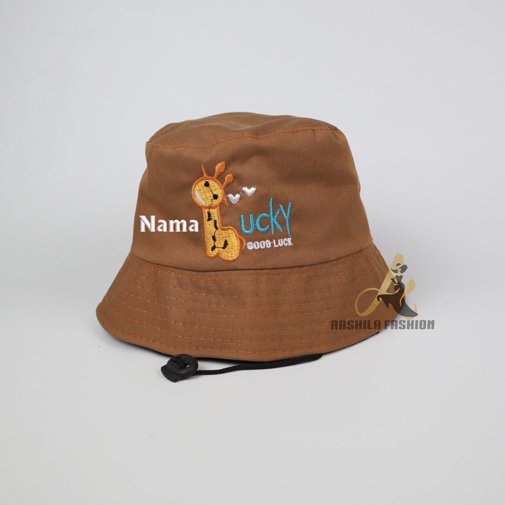 Topi Bucket Anak Bordir Good lUcky Lucky