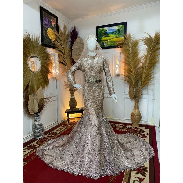 GOWN PENGANTIN GAUN PERNIKAHAN GAUN AKAD SQUIN GAUN PENGANTIN