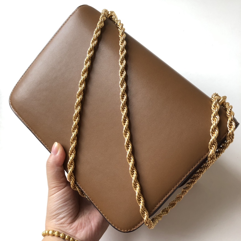 （Shopee live）TB73589-25CM-8 73589   Original TB  25cm cowhide material lady shoulder bag crossbody bag chain bag  dfb