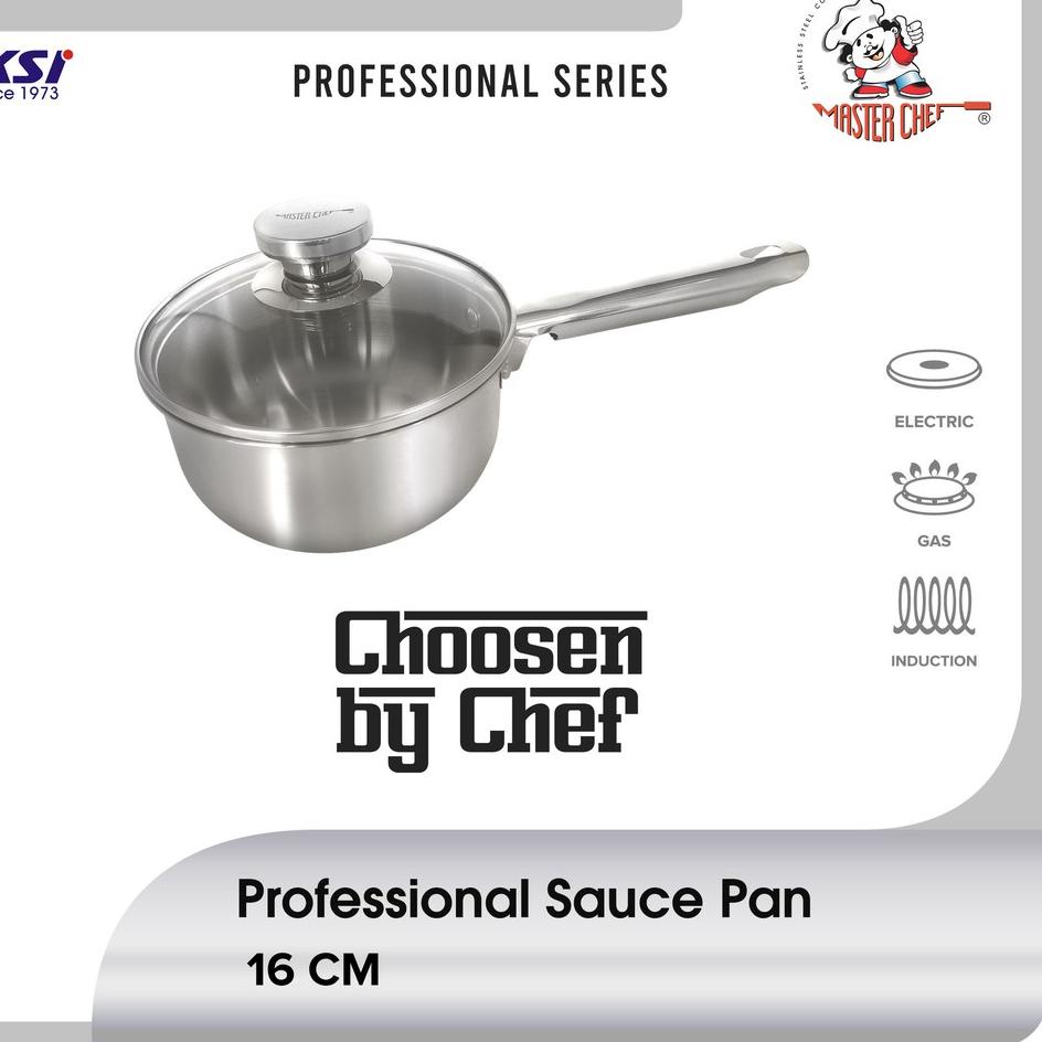 ➬ Master Chef Sauce Pan 16 cm Professional Series Panci Stainless Steel Ω
