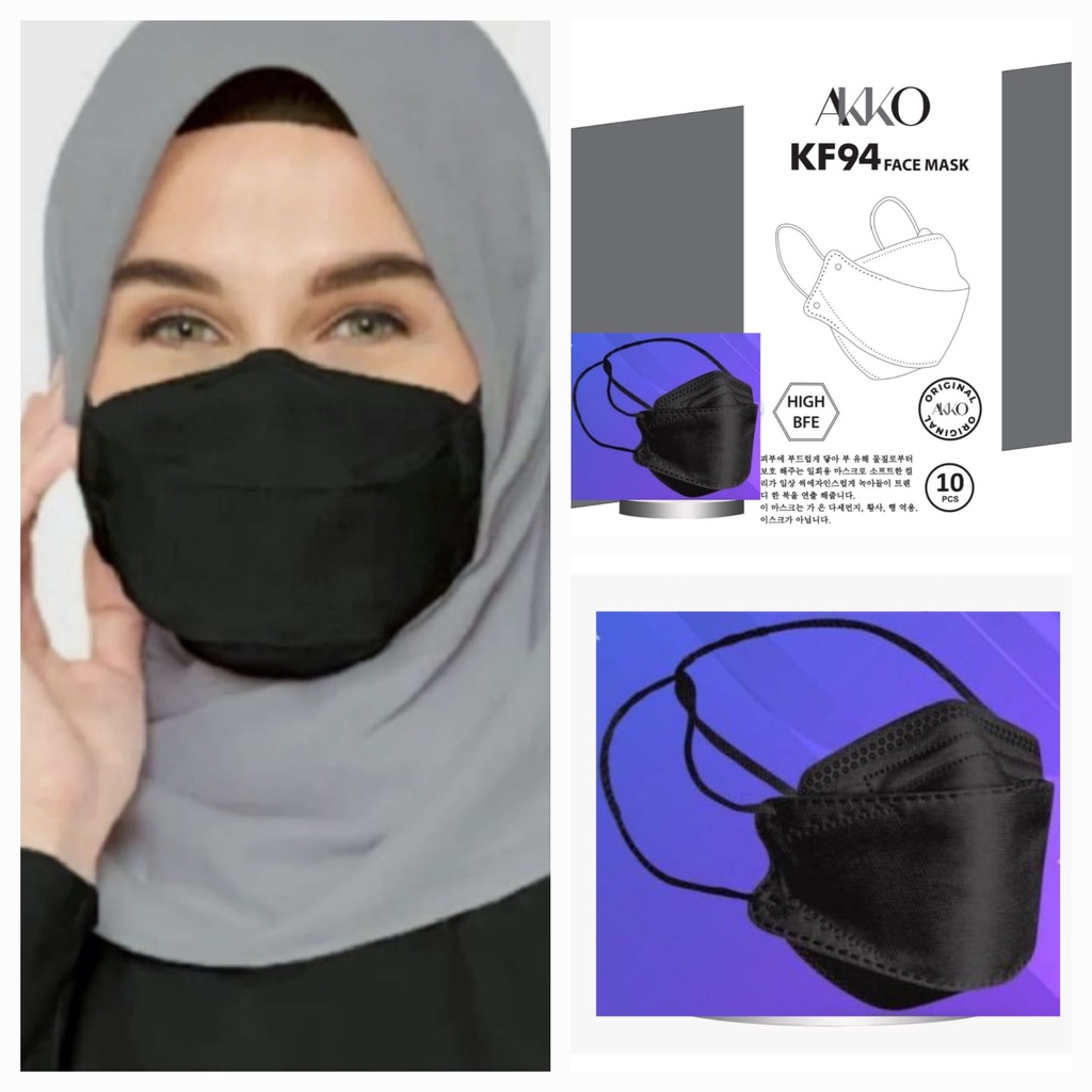 MASKER KF94 DEWASA PREMIUM WARNA HITAM BLACKSTONE MASKER TEBAL ORIGINAL