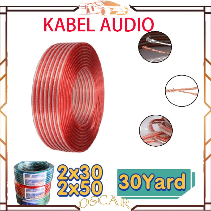 Kabel listrik transparan/kabel audio/super promo 2x30,2x50 2X80 2X120 30YAD/kabel transparan/kabel music