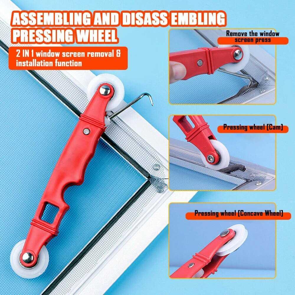 Spline Rol Renovator Window Installation Screen Door 2 in 1 - HS02 - Red