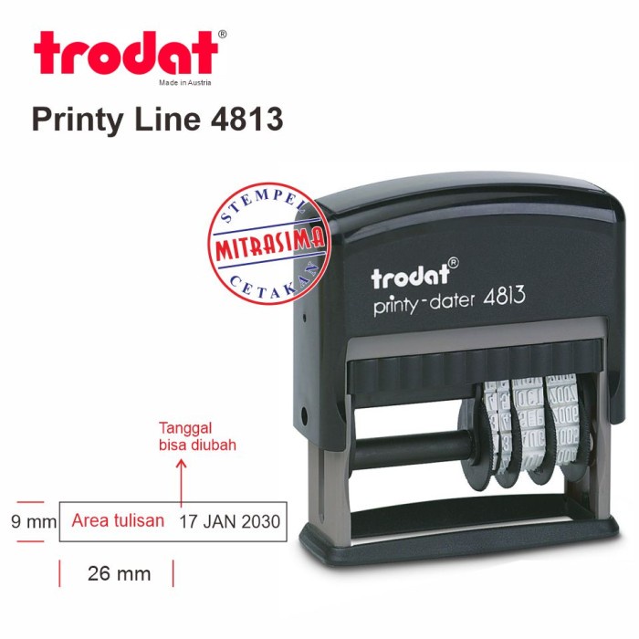 

Terlaris Stempel Trodat 4813 ( Model Persegi Dengan Tanggal )