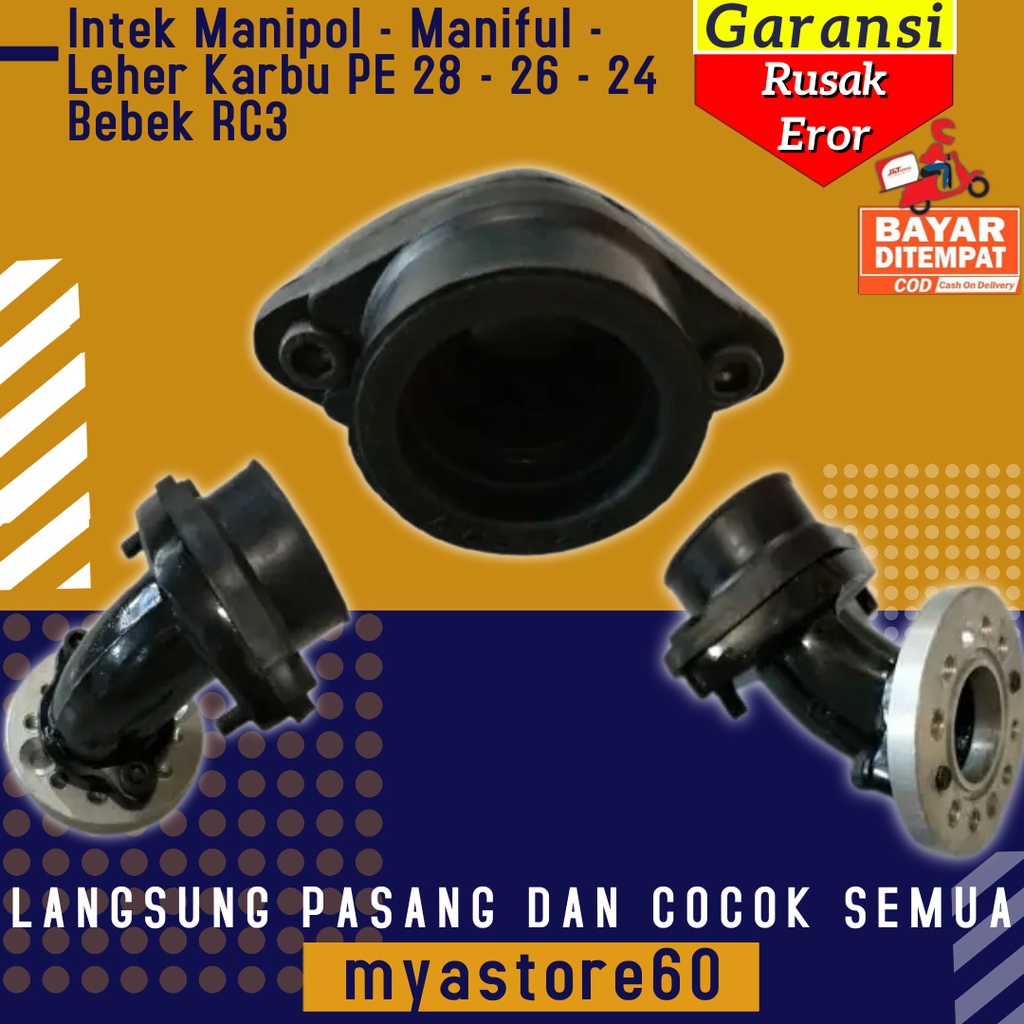 Manipul Manipol Karet Intake Intek Leher Angsa Sambungan Leher Karbu PE Pwk Pwl 28 - 26 - 24 Bebek RC3 RC 3