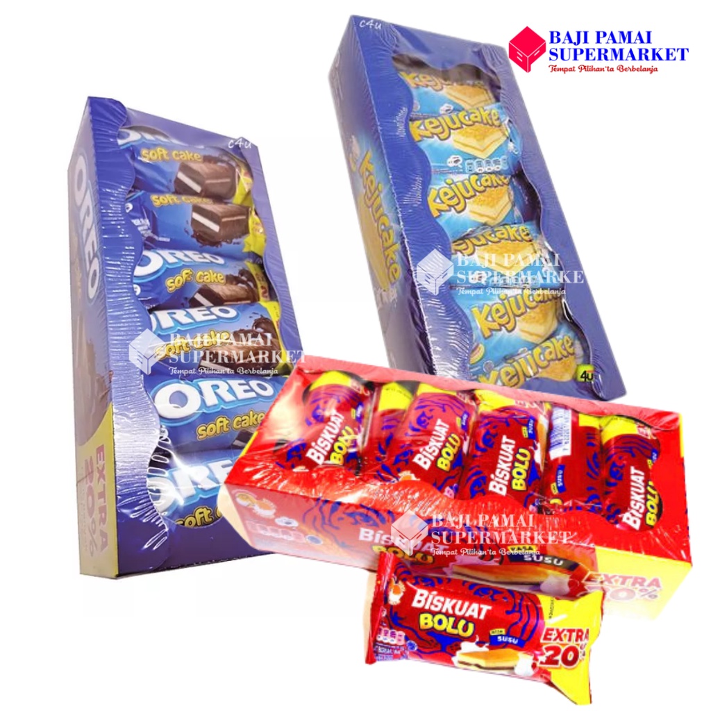 

Aneka Snack Biskuat Bolu, Oreo Soft Cake, Keju Soft Cake - isi 12