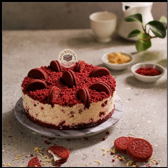 Red Velvet Cheese Cake / Kue Ulang Tahun Cheese Cake / Redvelvet