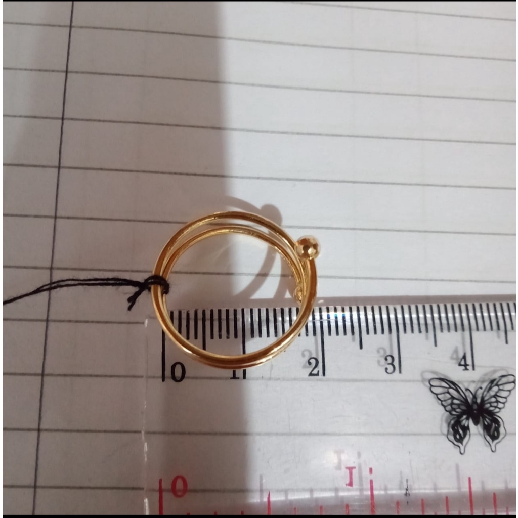 Cincin emas 17K kadar 750 - model spiral tinju berat 1 gram - 2556