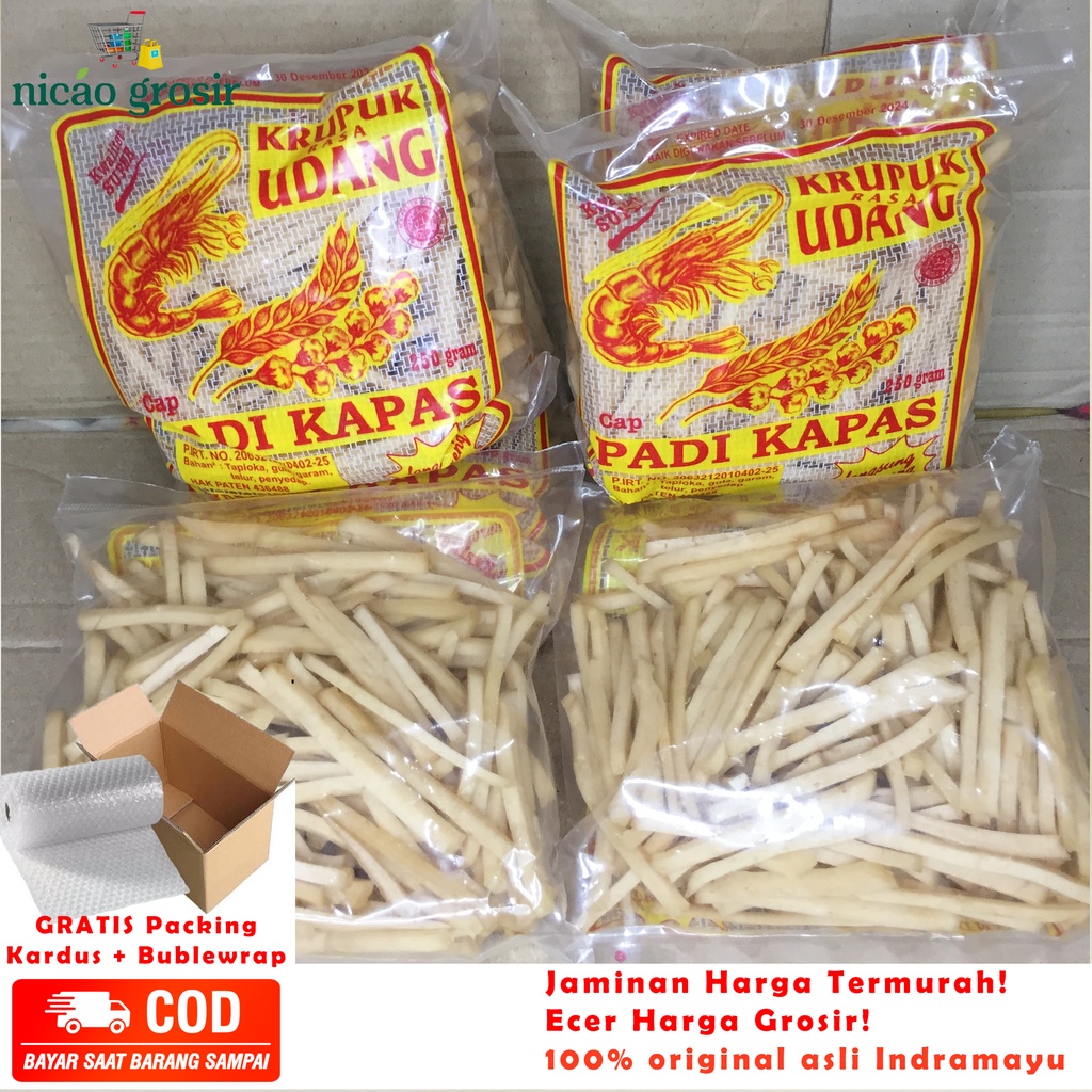 

Kerupuk Udang PADI KAPAS STIK Super 250 gram original kerupuk seblak udang indramayu