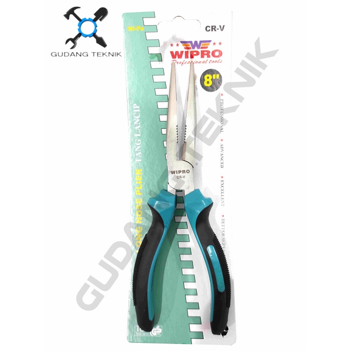 Tang Lancip Tangan 5&quot; 6&quot; 7&quot; 8&quot; WIPRO / Long Nose Pliers Tang Jepit Lancip 5 6 7 8 Inch Gagang Karet WIPRO