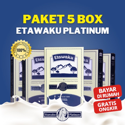 

5 Box Etawaku Platinum Membantu Mengatasi Masalah Pernapasan Asma Sesak Napas Batuk Kronis TBC Susu Kesehatan Sendi dan Tulang Susu Kambing Etawa Asam Urat Nyeri Sendi Susu Kambing Etawa Murni 100% Original Rendah Gula Tanpa Bahan Pengawet