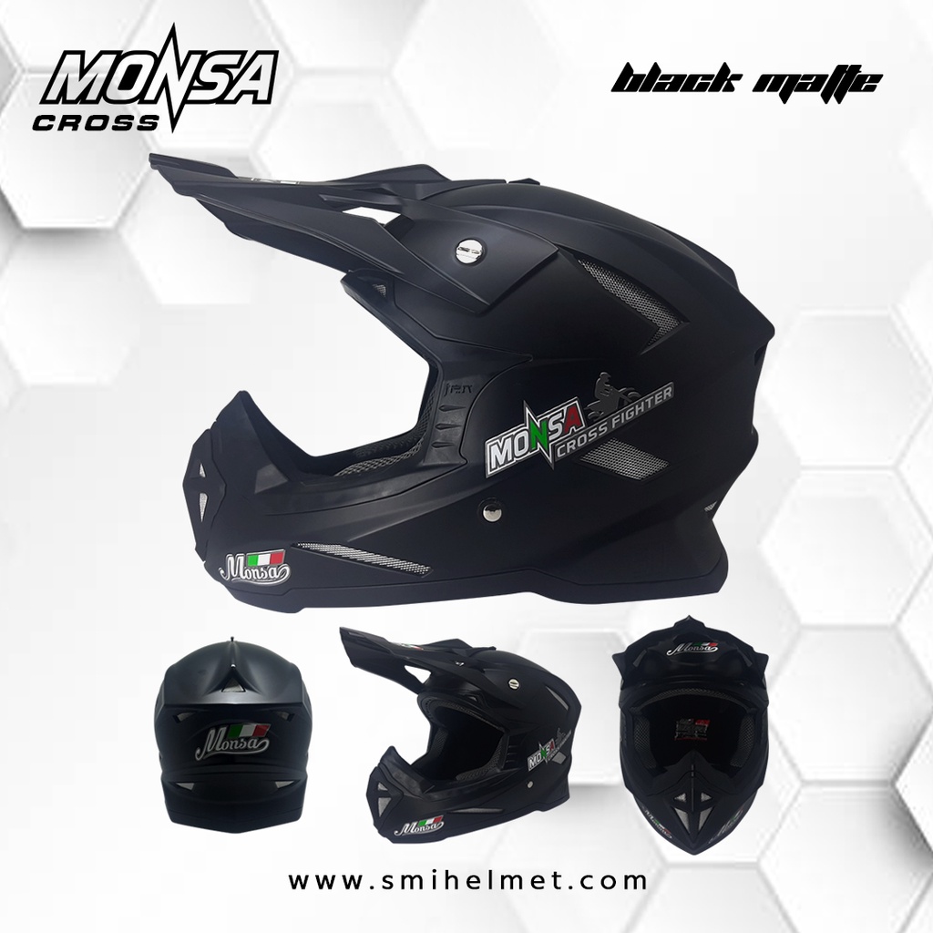 HELM MONSA CROSS BLACK MATTE