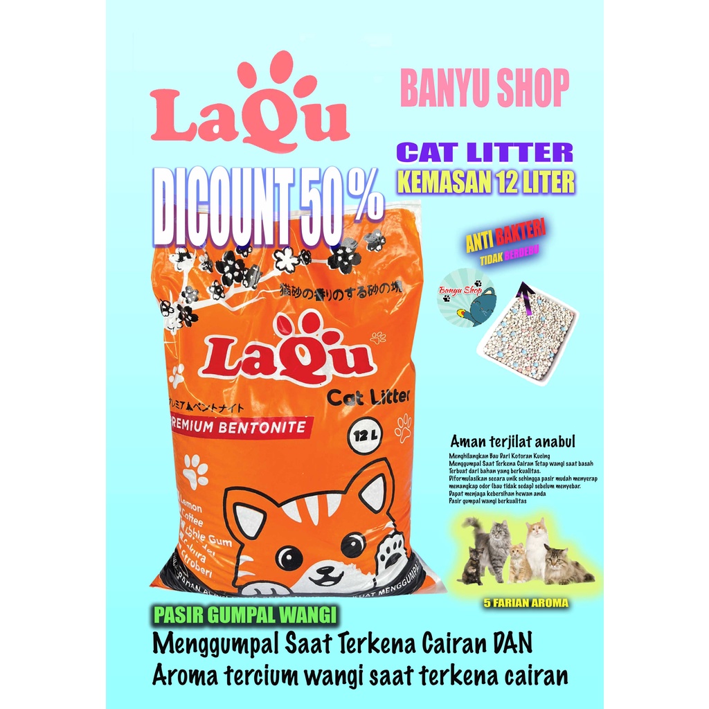 LAQU-LAGI PROMO-HARGA MURAH-12 LITER PASIR GUMPAL WANGI-ANTI BAKTERI