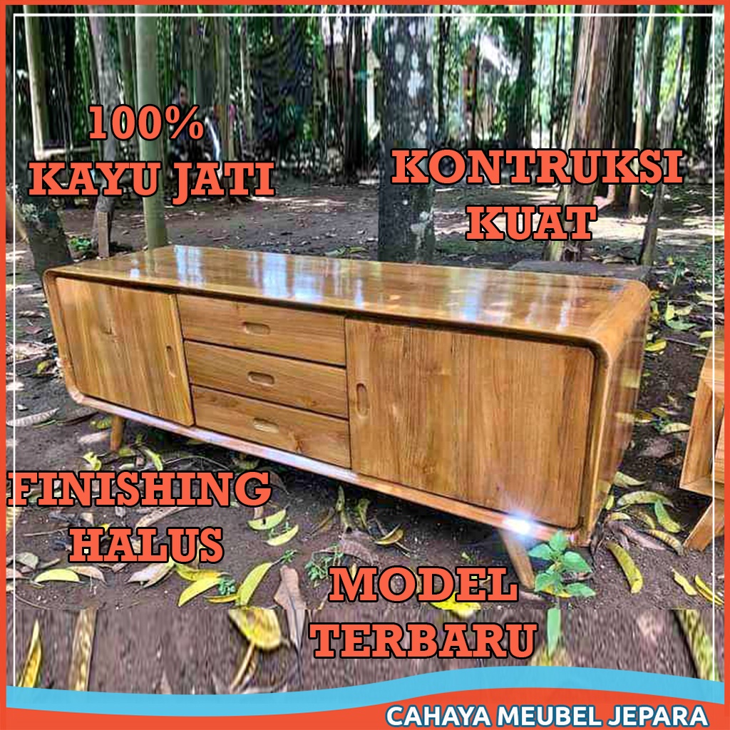 meja tv minimalis modern kayu jati mebel jepara model retro untuk rak tv jati dan bufet tv jati