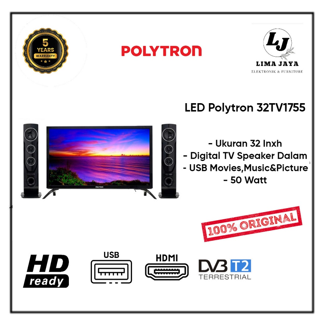 POLYTRON LED TV 32TV1755 DIGITAL TV LED 32 Inch