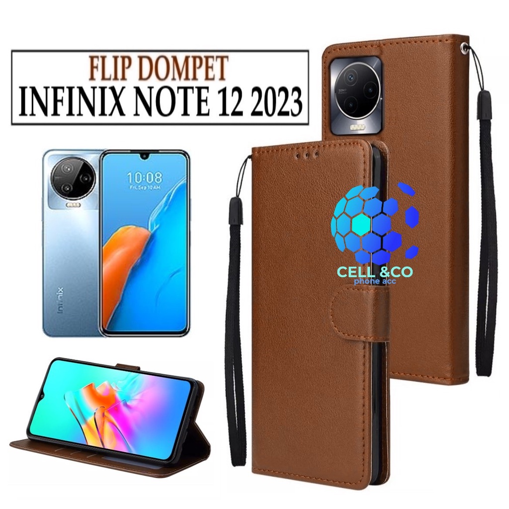 FLIP COVER INFINIX NOTE 12 2023 LEATHER WALLET PREMIUM FLIP CASE BUKA TUTUP KESING HP CASING FLIP CASE WALLET INFINIX NOTE 12 2023