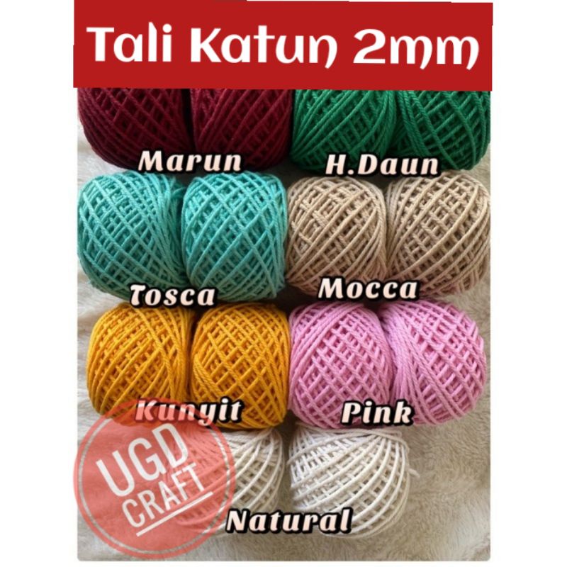 Tali Katun 2mm (100gram) / Tali Rajut