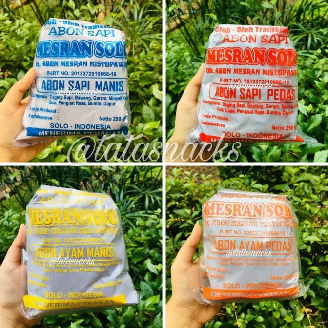 

Abon Sapi Mesran Solo Manis/Pedas - Ayam manis