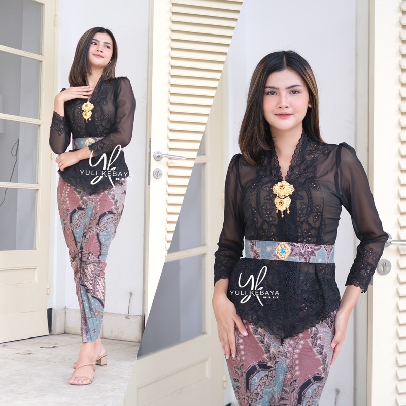 Kebaya Bordir Encim Kartini Lengan Puffy | Kebaya Embroidery