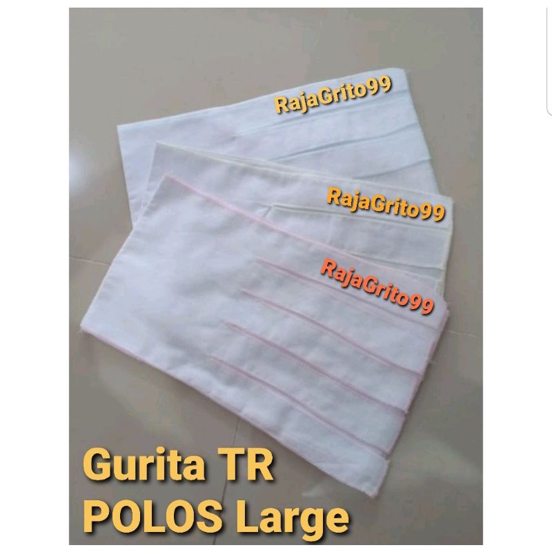 gurita bayi putih polos besar TR Isi 1 Lusin / 12 pcs Grita bayi TR Large / grito ikat bayi / gurita tali TR Putih - Grosir