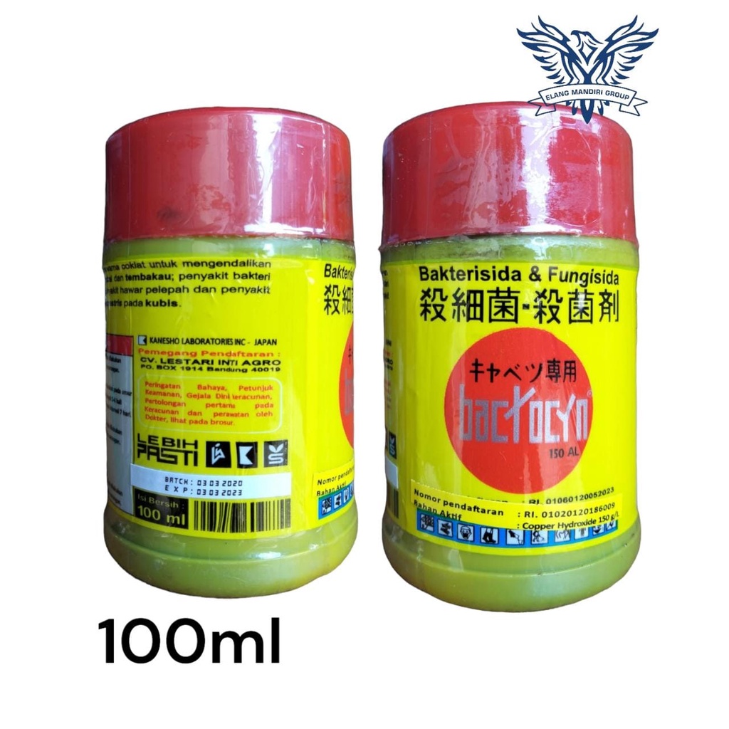 BACTOCYN 150 AL 100 ML BAKTERISIDA FUNGISIDA Kandungan Tembaga hidroksida (hydroxide copper) 150 g/l
