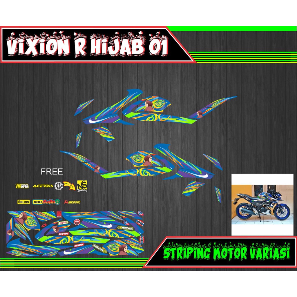 striping stiker motor vixion r hijab 01