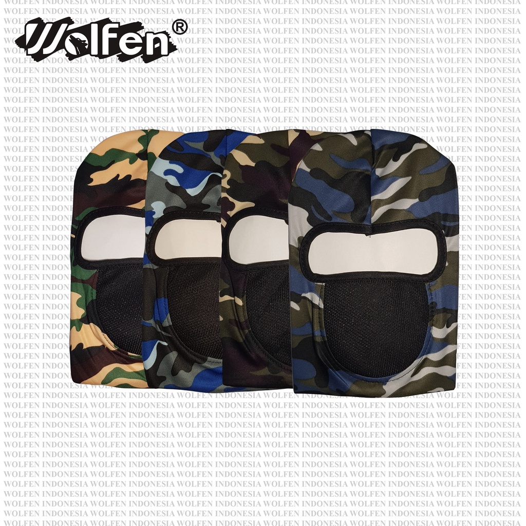 Wolfen Masker Ninja Army • Motif Tentara • Nyaman Riding