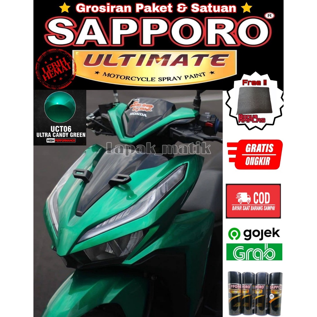 SAPPORO ULTIMATE UCT06 ULTRA CANDY GREEN HIJAU CANDY / CAT SPRAY SEMPROT AEROSOL