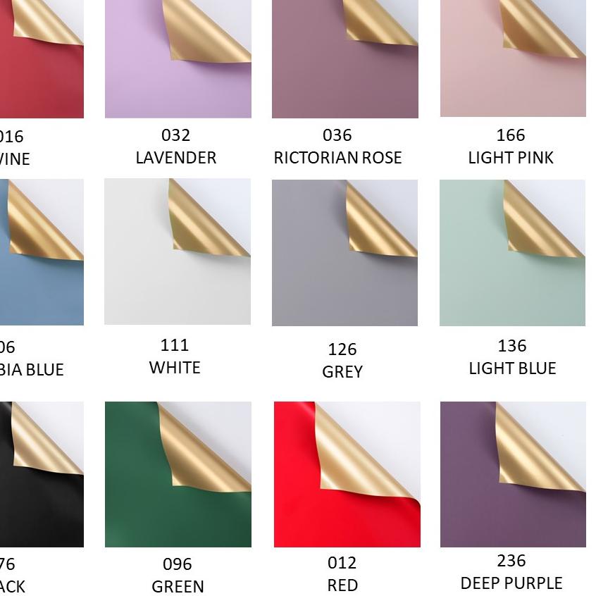 

✨BIG SALE✨ [20 LEMBAR] Flower Wrapping Paper Bi Color Gold Emas Cellophane Kertas Bunga Korea Dua Warna buruan
