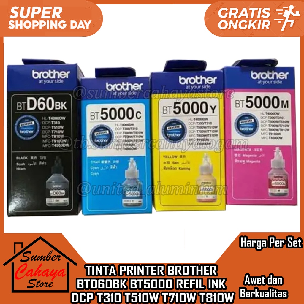 Tinta Brother Btd60bk Bt5000 Refill Ink For Printer T- 420w Refill Reffil Pewarna Cetak Pencetak Fot