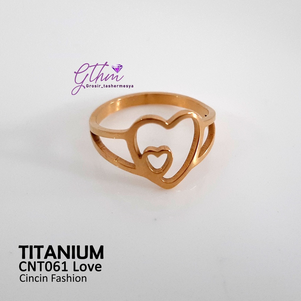 Cincin Titanium Wanita Elegan Mewah Anti Karat Bisa dipakai sehari-hari Perhiasan Fashion Import kualitas premium cnt061
