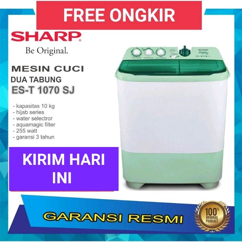 MESIN CUCI 2 TABUNG SHARP 10 KG LOW WATT EST 1070 TERMURAH