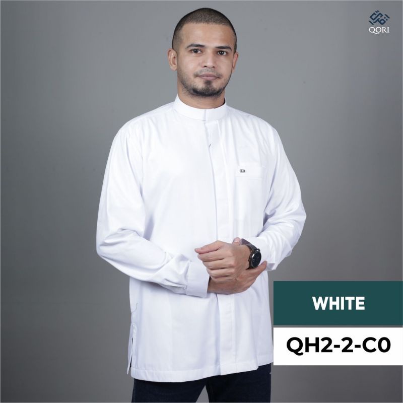 Baju Koko Pria Qori Apparel Kerah Gamis Lengan Manset