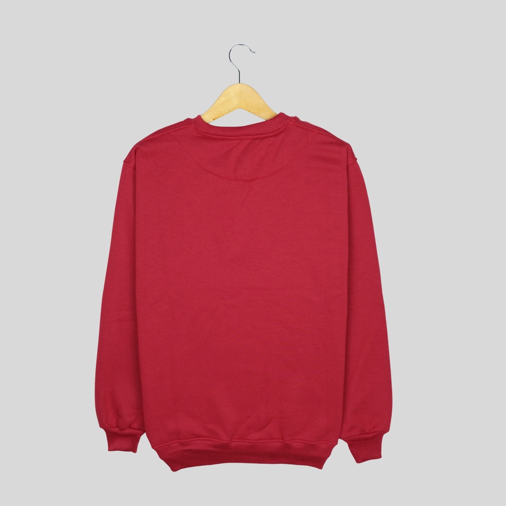 Sweater Crewneck Polos Pria Wanita Premium Distro Crewnek Sweatshirt Merah Marun Cowok Cewek Unisex Couple Krunek WNTRN Sweatshirt Oblong