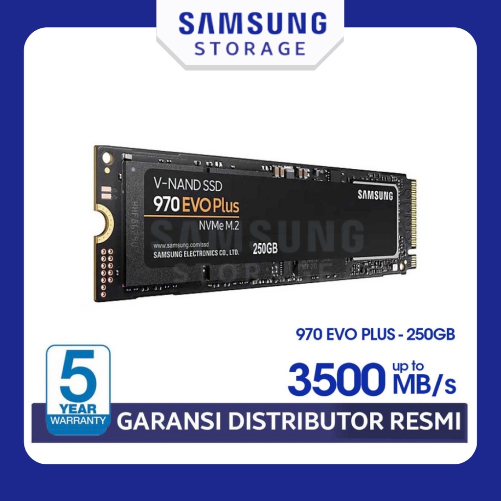 Samsung SSD 970 EVO PLUS NVMe 250GB / 500GB / 1TB / 2TB PCIe 2280 3500 MB/s Internal SSD M2 NVMe - Garansi Resmi 5 thn