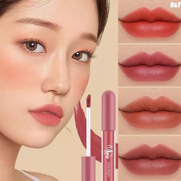 LAMEILA NUDE EDITION Lip Glaze Lipstik Cair Lip Gloss Pelembab Silky_Cerianti