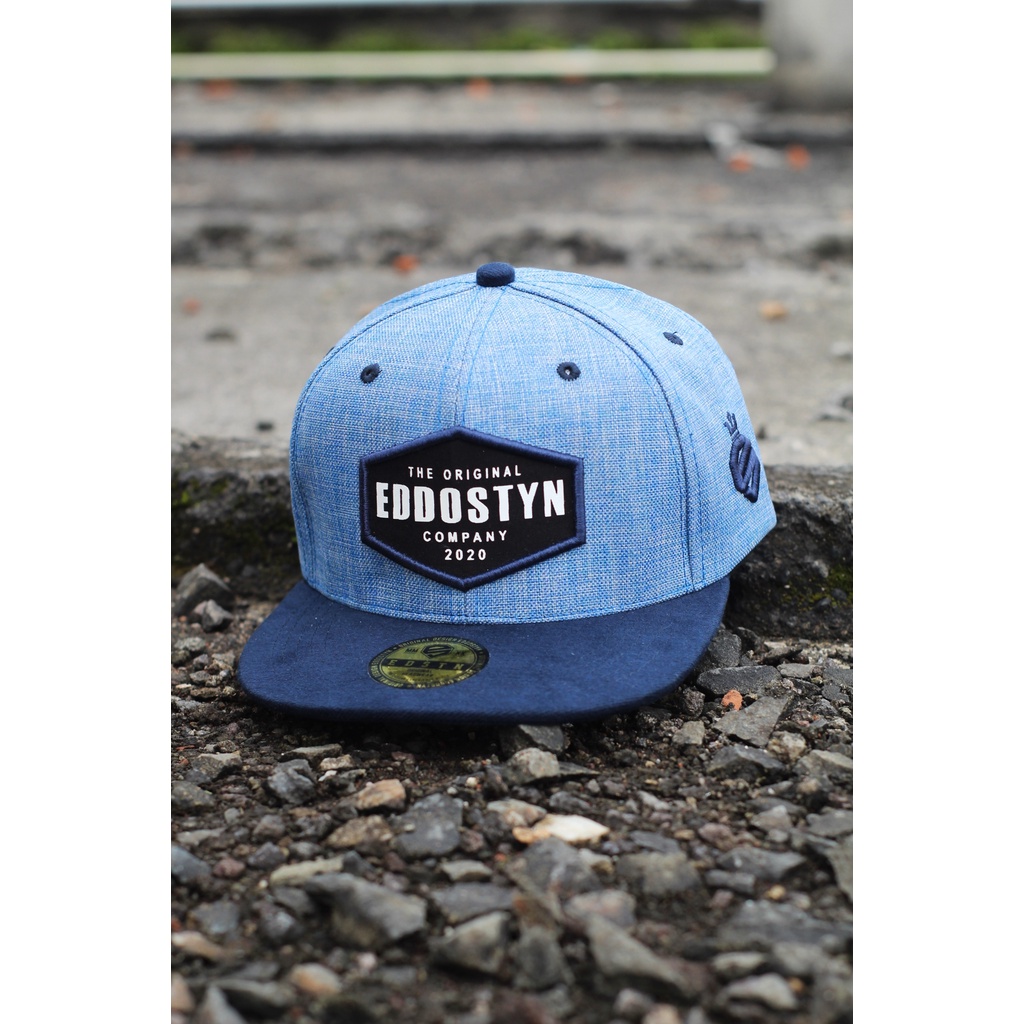 Eddostyn Topi Snapback Premium Distro Unisex Biru Kombinasi Apl