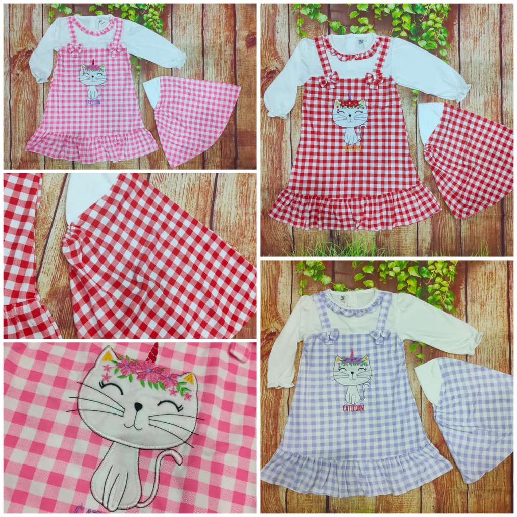 Two Mix Baju Muslim anak - Gamis Bayi Perempuan - Pakaian Muslim Bayi 1 -2 Tahun dj308-1