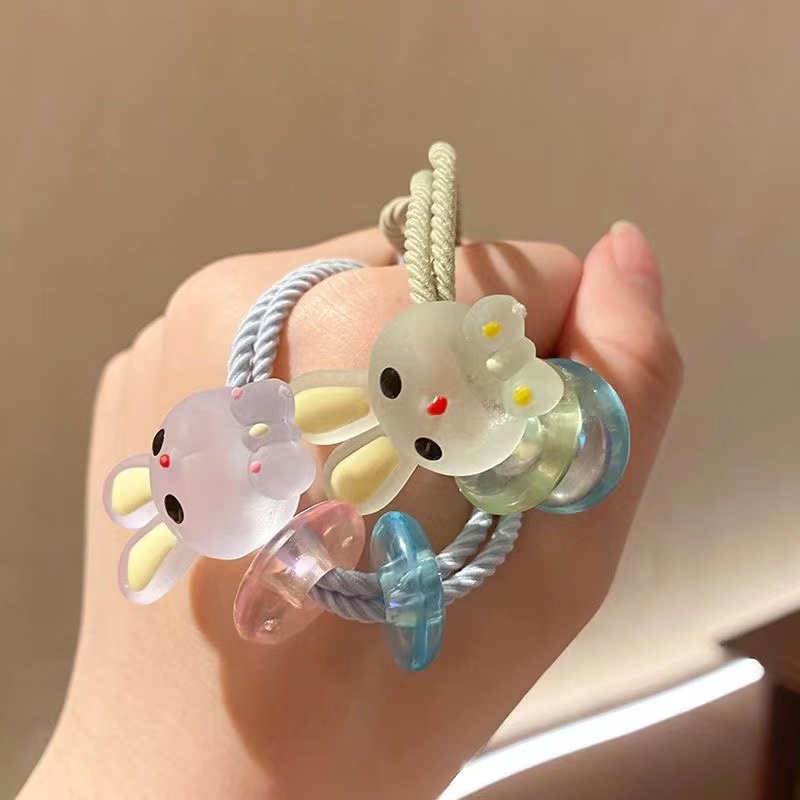 Ikat Rambut Karet Wanita Motif Kelinci Lucu Aksesoris Rambut Wanita - Srunchie